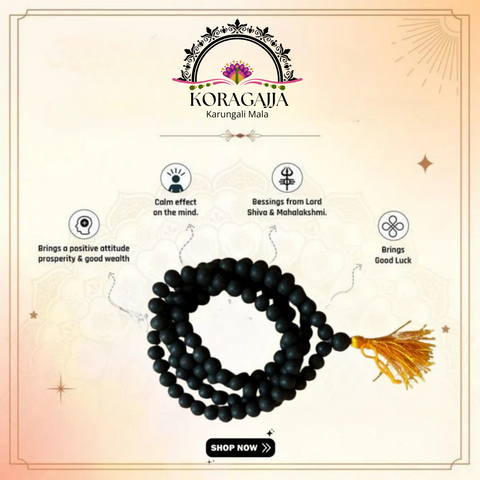 Karungali Malai 108-Beads & Karungali Malai Bracelet Combo with Govt. Certification