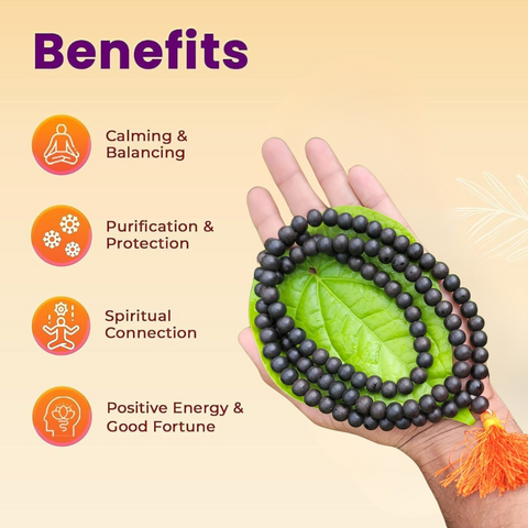 Karungali Malai 108-Beads & Karungali Malai Bracelet Combo with Govt. Certification