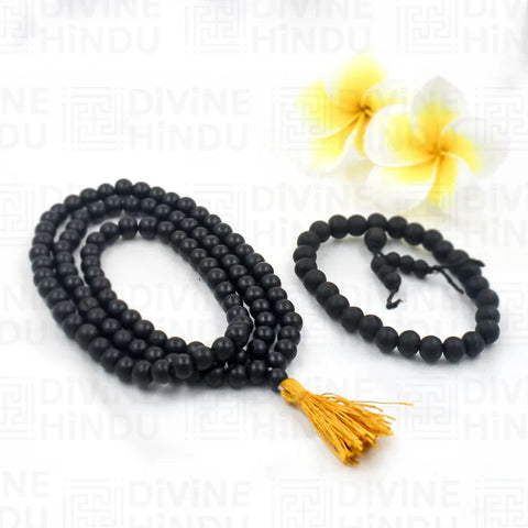 Karungali Malai 108-Beads & Karungali Malai Bracelet Combo with Govt. Certification