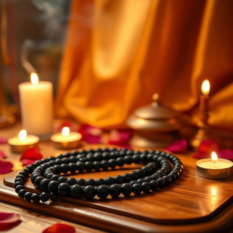 Karungali Malai 108-Beads & Karungali Malai Bracelet Combo with Govt. Certification