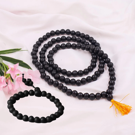 Karungali Malai 108-Beads & Karungali Malai Bracelet Combo with Govt. Certification